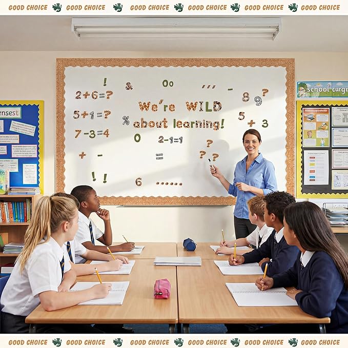 221 Pcs Classroom Bulletin Board Letters Colorful Alphabet Cutouts Number and Punctuation Symbol Combo Letter Cutouts for Wall Chalkboard Poster Board Decor