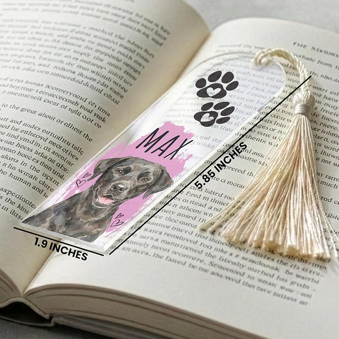 Personalized Magnetic Bookmark with Name, Custom Name Page Marker for Readers, Teachers, and Students, Floral and Botanical Design (2-Pet Acrylic)