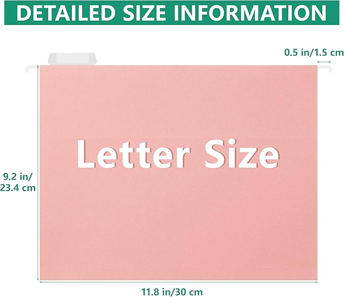pmybupo 30Pack Standard Hanging File Folders,Hanging File Folders with 1/5-Cut Tabs,6 Pastel Colors Designed for Bulky Files,Filing Cabinets,Medical Charts