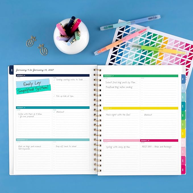 AT-A-GLANCE 2027 Planner, Simplified by Emily Ley, Weekly & Monthly, 8.5" x 11", Berry Floral (EL59-905-27)