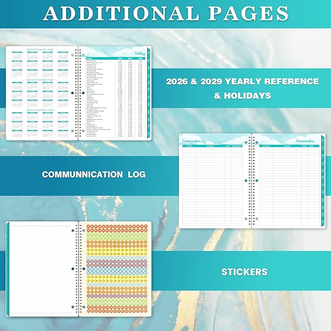 Student Planner 2026-2027, July 2026 to June 2027, 9" x 11", Monthly and Weekly School Planner 2026-2027, Stickers, Perfect Organizer - Blue