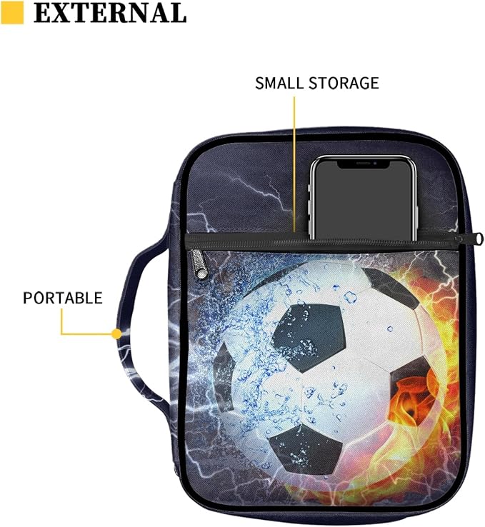 Football Bible Cover, Kids Bible Case for Bible Study, Bible Carrier with Pockets Pencil Holders