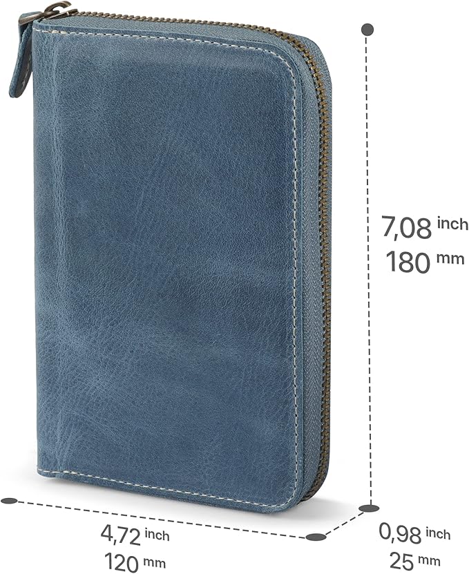 Londo Genuine Leather Padfolio – Portfolio Folder with Pencil Holder, Notepad & Zipper Closure for Business, Office & Travel