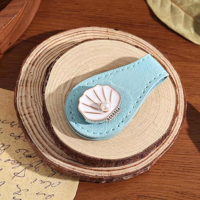 2PCS Magnetic Bookmarks with Pen Clip, Leather Bookmarks for Women, Magnetic Pen Holder Book Accessories, Gold Shell