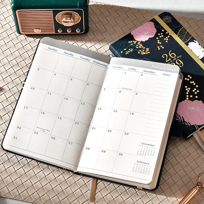 2026-2029 Pocket Planner - 3 Year Monthly Planner 2026-2029, 6.3" x 3.8", JULY 2026 - JUNE 2029, 60 Note Pages, Inner Pocket, Pen Loop, Elastic Closure