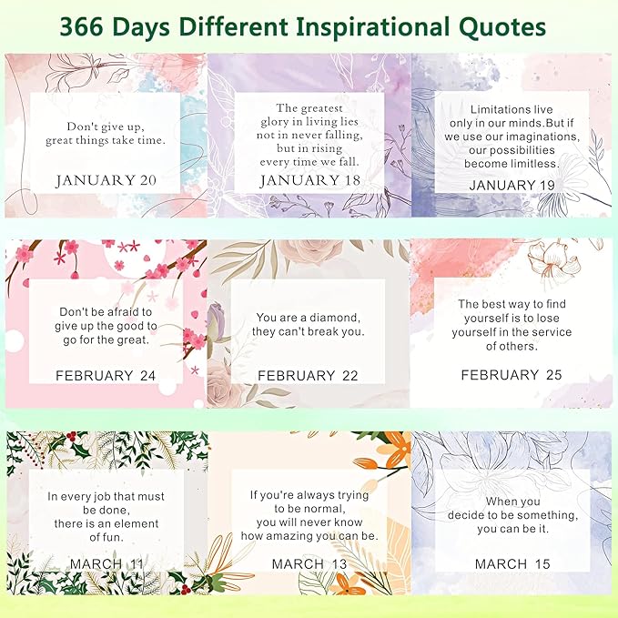 Daily Inspirational Quote Calendar Desktop 2026 Motivational Calendar for Women Desk Daily Flip Calendar with Inspirational Quotes, Cute Desk Accessories Office Decor Positive Inspirational Gifts