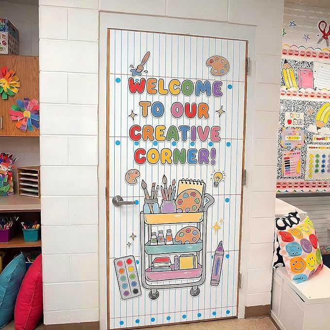 Hahafelt 1 Pack 47 x 108 Inch Fabric Bulletin Board Roll Waterproof Non Woven Classroom Background Decoration Resistant Bulletin Board for Back to School Wall Decor DIY Craft (Workbook)