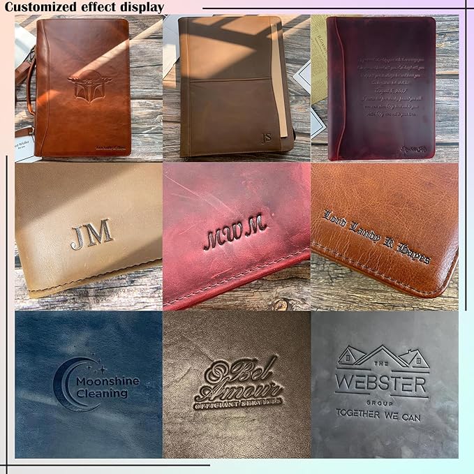 Genuine Leather Portfolio, 3 Ring Binder Padfolio, 11"×14" Padfolio Organizer, Professional Business Portfolio Binder for Men and Women