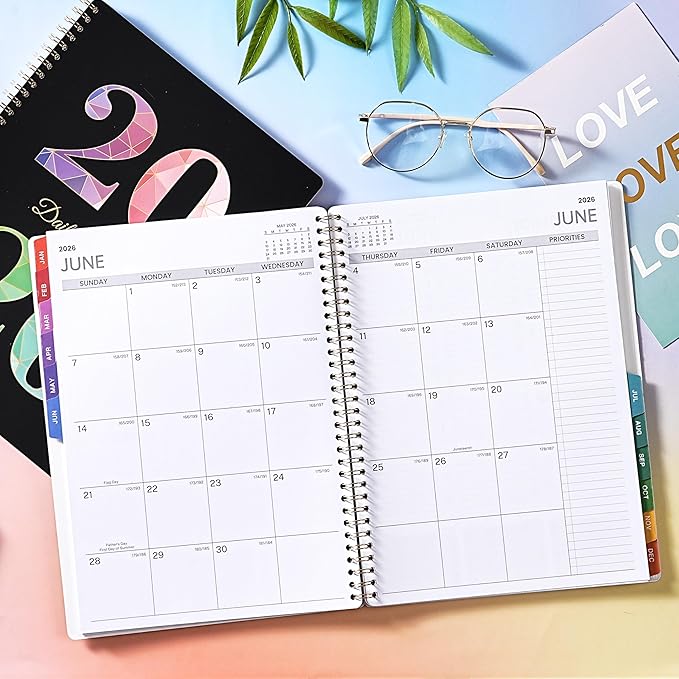 2026 Daily Planner - Appointment Book 2026, 9'' x 11'', Hourly Planner JAN.2026 - DEC.2026, Appointment Book with Coated Inner Tabs, Inner Pocket