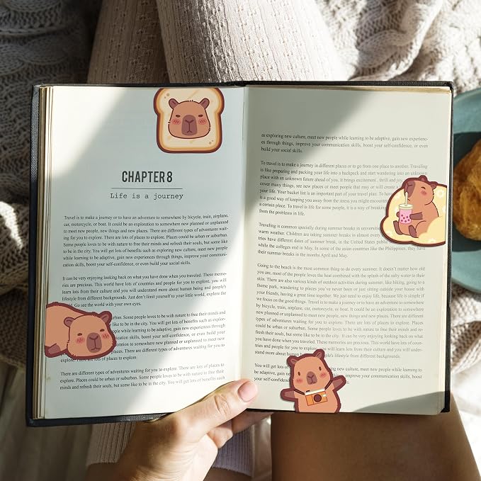Capybara Magnetic Bookmarks Gifts - 8 Pcs Cute Animals Bookmark for Women Book Lovers Students Funny Page Clips Office Reading Accessories Bookworms Gift for Birthday Christmas