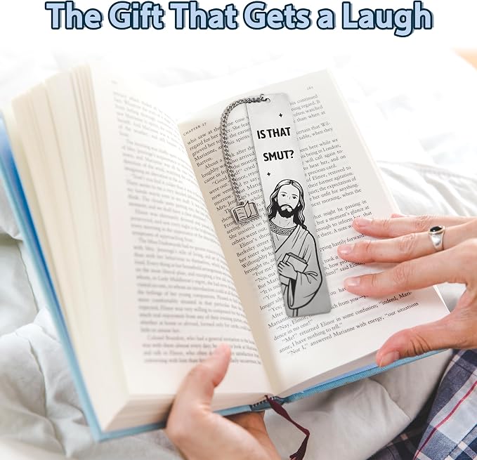Funny Bookmarks for Women, Christian Gifts for Women Readers, Metal Bookmark for Book Lovers, Christmas & Birthday Gifts for Her, Best Friend, Sister, Wife, with Gift Box, is that