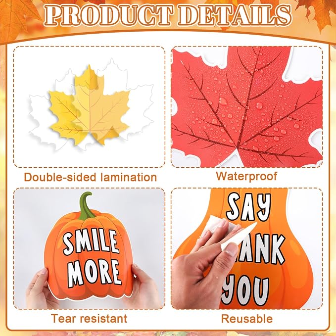 gisgfim Thanksgiving Pumpkin Bulletin Board Decorations Fall Classroom Pumpkin Spice and Ways to Be Nice Paper Cutouts Autumn Bulletin Board Set DIY Craft for School Office Wall Door Decor Supplies
