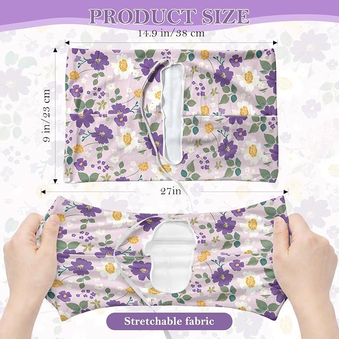 6 Pack Stretchable Book Covers, Jumbo Book Covers for Paperbacks Hardcover Books up to 9 x 11 Inches, Reusable Washable Protective Fabric Books Sleeves, Floral