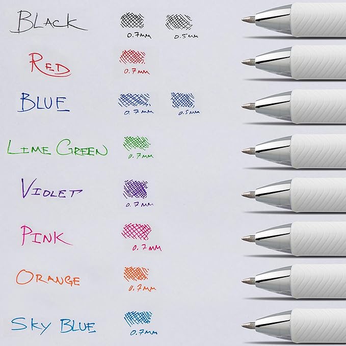 Pentel EnerGel Pearl Retractable Liquid Gel Pen, Needle Tip (0.7mm) Medium Line, Blue Ink, 2-Pk (BLN77WBP2C)
