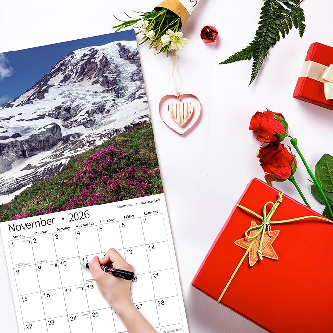 2026 Wall Calendar,Calendar 2026, November 2025 - December 2026, Wall Calendar National Parks, 12" x 24" Opened,Full Page Months Thick & Sturdy Paper for Calendar Organizing & Planning