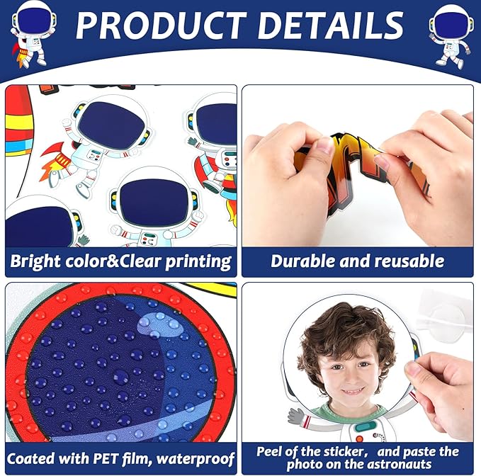 Outer Space Bulletin Board Classroom Decorations Set Galaxy Planet Spacecraft Astronaut Paper Cutout for Posting Photo Blast Into a Learning Adventure Teacher Back to School Wall Door Chalkboard Decor