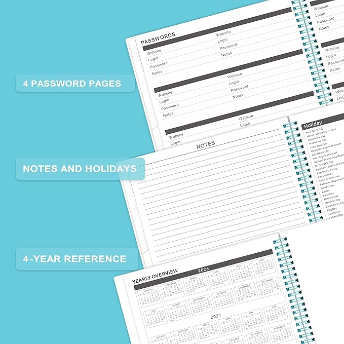 2026-2029 Monthly Planner/Calendar - 3 Year Monthly Planner 2026-2029, Jul. 2026 - Jun. 2029, 9'' x 11'', Calendar Planner with 36 Months Tabs, Double-Side, Holidays - Green
