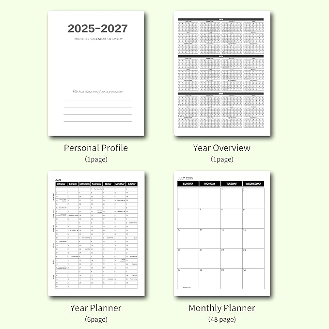 Monthly Planner 2026-2027, 2026 Calendar 18 Months Planner, January 2026 - June 2027, 8.5" x 11", 2026 Academic Calendar Hard PVC Cover with Spiral Bound, Perfect for School & Office for Women & Men