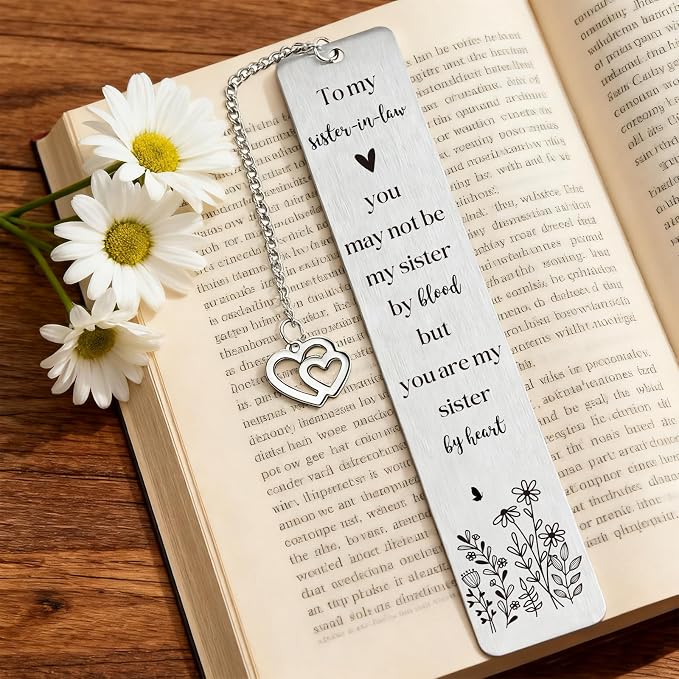 Sister in Law Bookmark Gifts - Sister in Law Bookmarks for Women, Anniversary Wedding Christmas Thanksgiving Birthday Marriage Mothers Day Wedding Gifts for Sister-in-Law