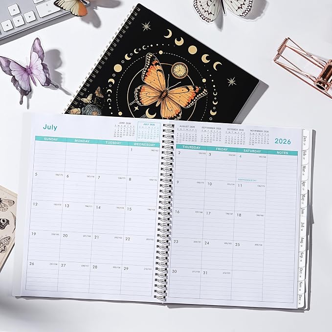 Pinchoco Monthly Planner 2026-2027, Jul 2026 - Dec 2027 Planner, 18 Month Calendar with Tabs, Perforated Page, and Back Pocket, 8.5" x 11", Planner 2026-2027 for Home School Office