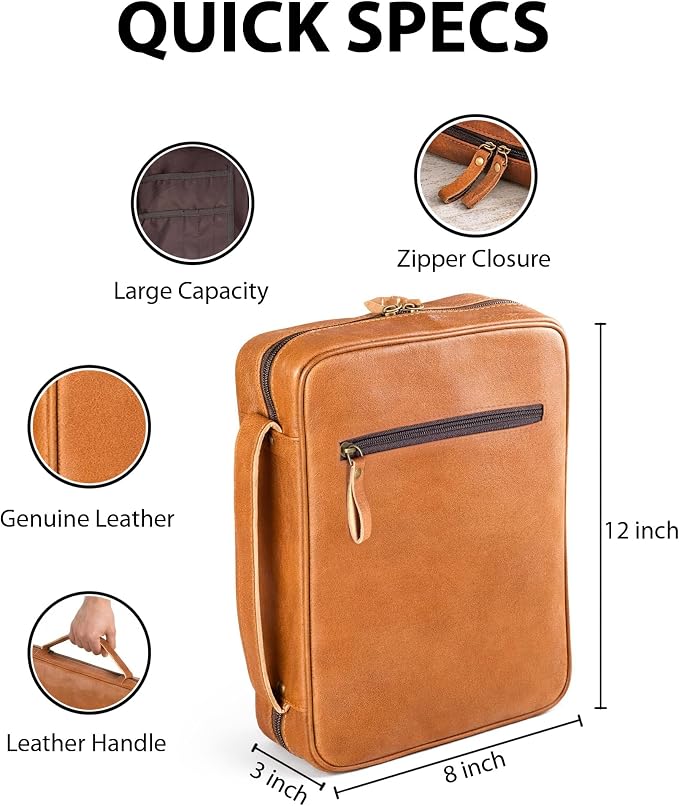 Genuine Leather Bible Covers for Men - Mens Bible Case for Men, Leather Book Cover Bible Bag for Men, Christian Gifts (Small)