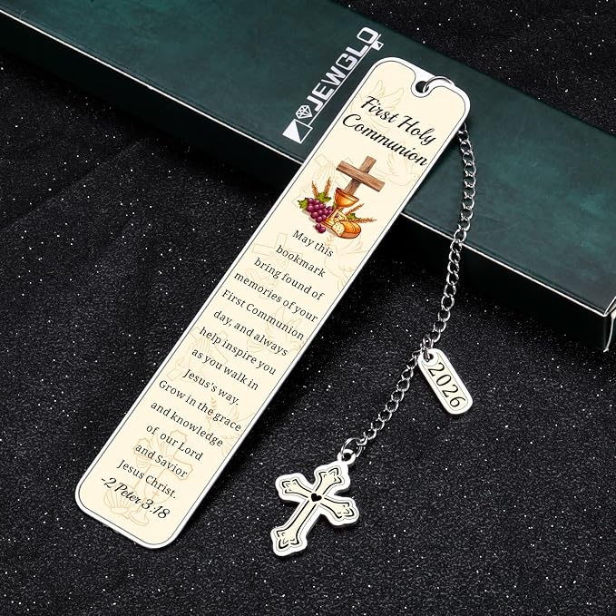 2026 First Communion Gifts for Boys Girls - 1st Communion Gifts for Boys Girls First Communion Favors Bible Bookmark Religious Christian Easter Gift for Kids Girl Boy Christian Bookmarks for Women Men