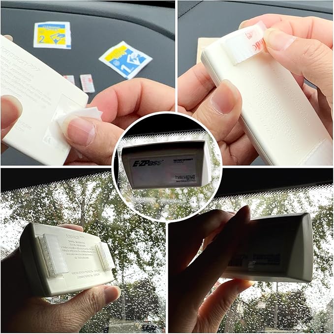 EZ Pass Mounting Strips with Adhesive for EZ Pass/iPass Illinois/Sunpass Cars Windshield Toll Transponder Holders | Sticky Replacement Double Sided Tape Sticker,4 Pieces|2 Sets