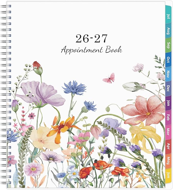 Appointment Book 2026-2027 - Appointment Planner with Weekly ＆ Monthly Spread, Jul 2026 - Jun 2027, 8.5’’ x 10.5’’, Large, 15 Minute Increments, 2026-2027 Daily Planner with Pockets, Tabs, thick paper
