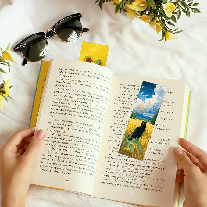 60 Pcs Black Cat Bookmarks Bulk, Cute Oil Painting Art Book Marks for Reading Women, Aesthetic Cat Page Markers for Book Lovers, Cat Lover Gifts for Christmas Birthday School Office Supplies