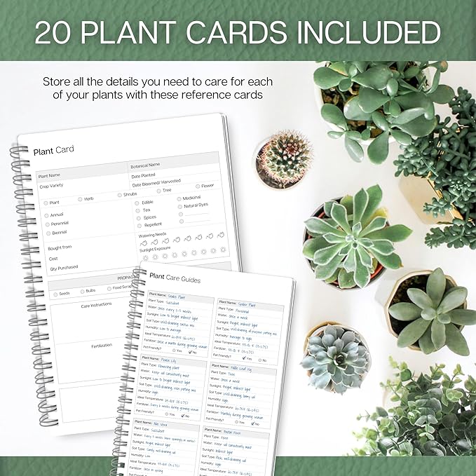 Gardening Planner & Plant Journal | Planting Calendar, Plant Care, Seed Starting, Herb Notes, Garden Planner (Green)