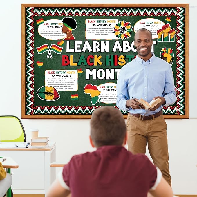 Gersoniel 66 Pcs Black History Month Bulletin Board Decoration African American Inspirational Posters Black History Cutouts Classroom Decorations for School Library Office Educational Decor