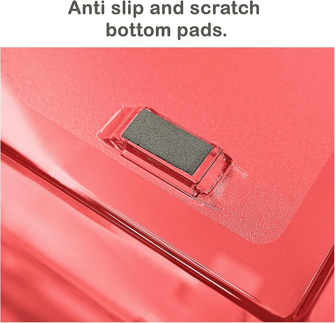 Acrimet Facility 3 Tier Letter Tray, Side Load, Letter Size/A4, Desktop File Organizer, Plastic (Clear Red Color)