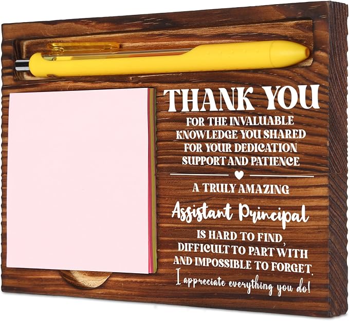 Thank You Gifts for Assistant Principal, Appreciation Gifts for Assistant Principal Teachers Educators, Principal’s Day Gifts, Desk Retro Note Pad Holder VN338