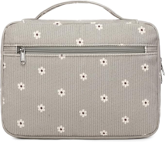 JIANYA Bible Cover, Flower Print Bible Bag Bible Cover Case for Women with Handle and Zippered Pocket, Bible Study Supplies