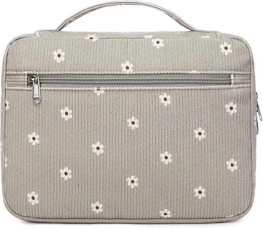 JIANYA Bible Cover, Flower Print Bible Bag Bible Cover Case for Women with Handle and Zippered Pocket, Bible Study Supplies