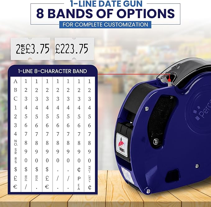Perco Lite 1 Line Price Gun with Price-Marking Labels Kit — Includes 5,000 Blank White Labels, 1 Gun Clip, 2 Ink Rollers — 1 Ink Roll & Labels Preloaded — Ideal for Retail Pricing, Inventory, and More