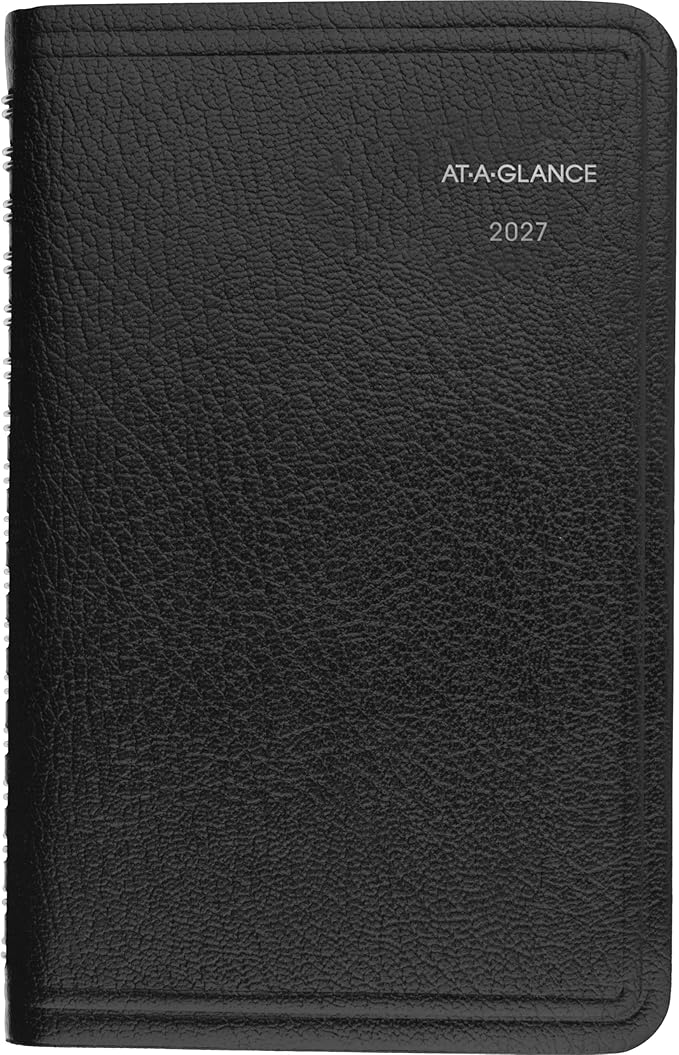 AT-A-GLANCE 2027 Appointment Book Planner, Weekly, 3.5 x 6", Pocket Size, Hourly, DayMinder, Black (G2500027)