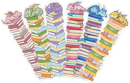 Fantasy Dragon Bookmark Gifts - 6 Pcs Cute Cartoon Animals Bookmarks for Kids Women Men Book Lovers Books Marks Page Clips for Birthday Christmas Classroom Office Reading Accessories