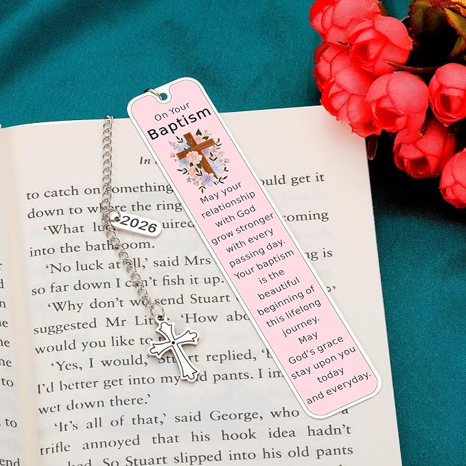 Baptism Gifts for Girl Boys Baptism Gifts for Girls Women Men from Godparent Catholic LDS Christening Gift Baptism Gift Idea Baptism Party Favors Christian Faith Cross Bookmark for Baptized Keepsake