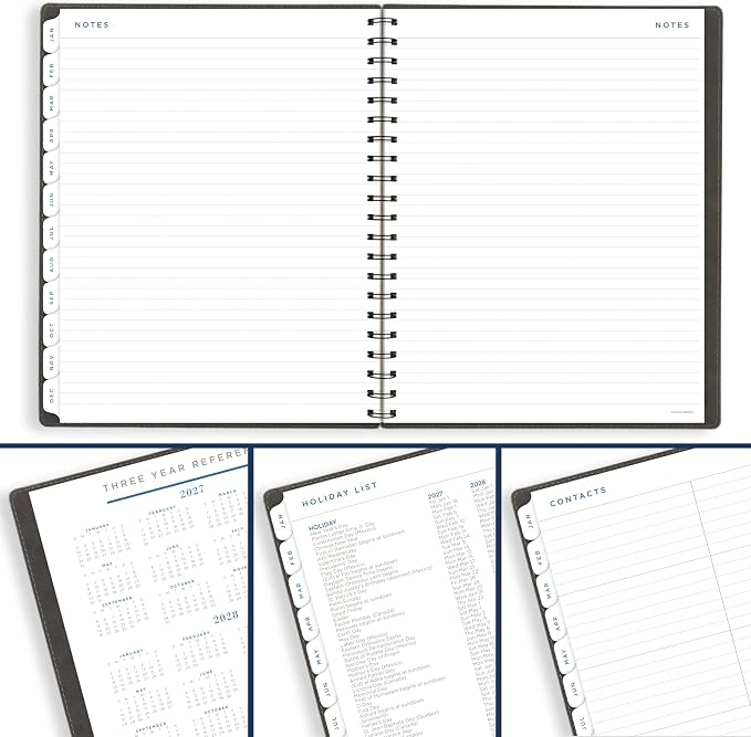 AT-A-GLANCE 2027 Planner, Weekly & Monthly, 13-Month Jan-Jan, 8.5" x 11", Signature, Gray (YP9050727)