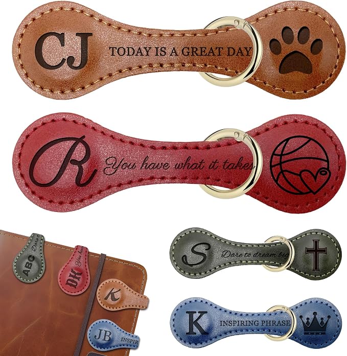 Personlized Custom Magnetic Leather Bookmarks with Engraved Logo Text for Reading Women Men,Custom Vintage Magnetic Book Marks Clip Gift for Book Lovers Readers Women Kids Teacher Classmate…