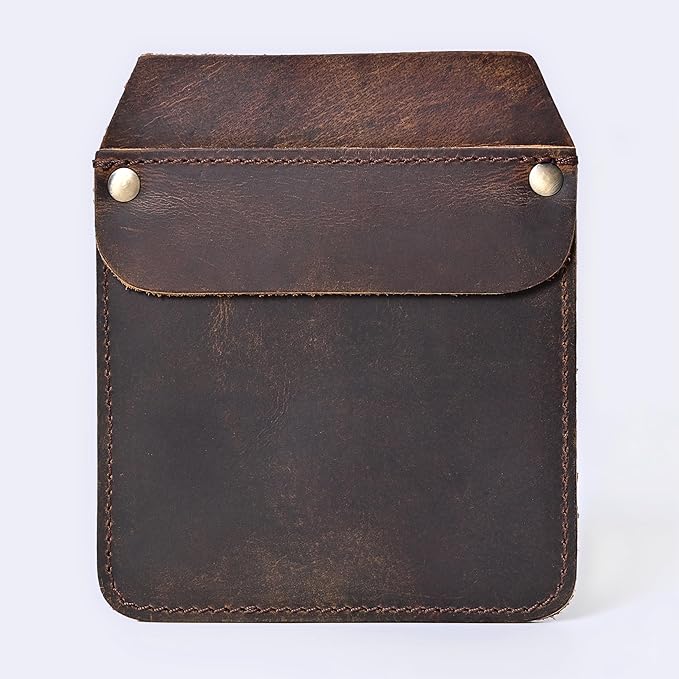 Large Pocket Protector Genuine Buffalo Leather Pen Holder Pouch Organizer for Shirts, Lab Coats, Pants - Multi-Purpose - Holds Pens, Pencils, tools and Notes for School, Office