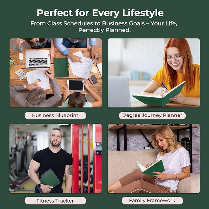 Weekly Monthly 2026-2027 Planner (July 26-Dec 27),8.5"x6.5",18 Months Agenda Plan with Month Tabs & Pocket,Expenses/Note Pages, Academic Calendar with Vegan Leather Cover,Green