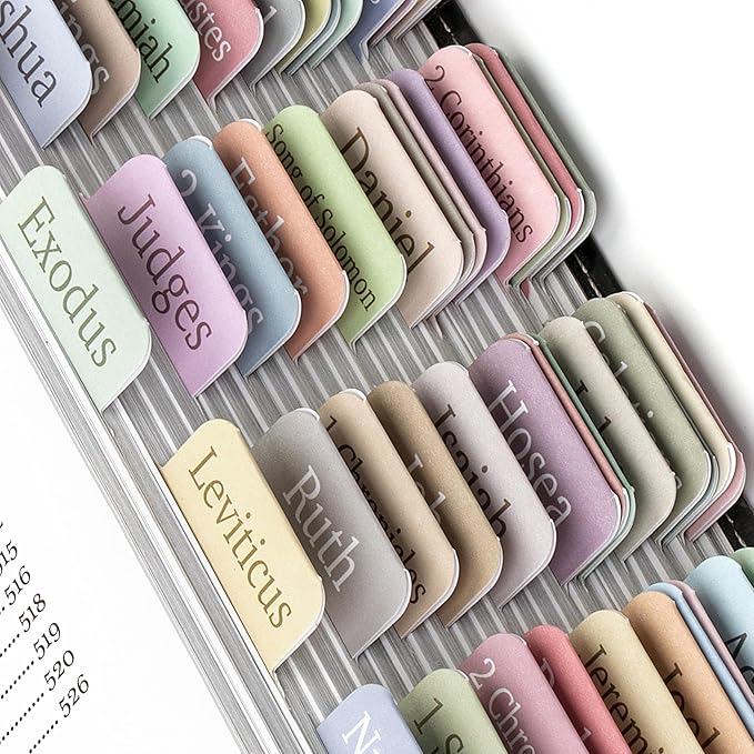 Mr. Pen- Bible Tabs, 75 Tabs, Minimal Morandi, Laminated Bible Tabs for Women and Men, Bible Tabs for Study Bible, Large Print Bible Index Tabs, Bible Book Tabs, Bible Labels Tabs, Mr. Pen Bible Tabs