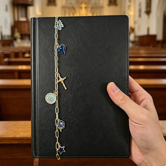 Bible Charm, Christian Bible Charms Chain Bookmark, Christian Jewelry Religious Faith Gift (Style G)