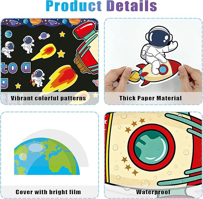 Outer Space Astronaut Bulletin Board Decorations Space Theme Classroom Decor Back to School Galaxy Borders Blast into a Learning Adventure Rocket Solar System Planet Paper Cutouts Kids