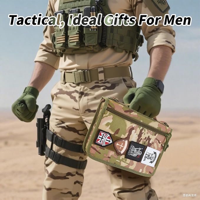 Tactical Bible Case Cover for Men, Bible Book Cover Organizer with Customizable Velcro Patch Panel, Gifts for Men, Women, Friends, Family