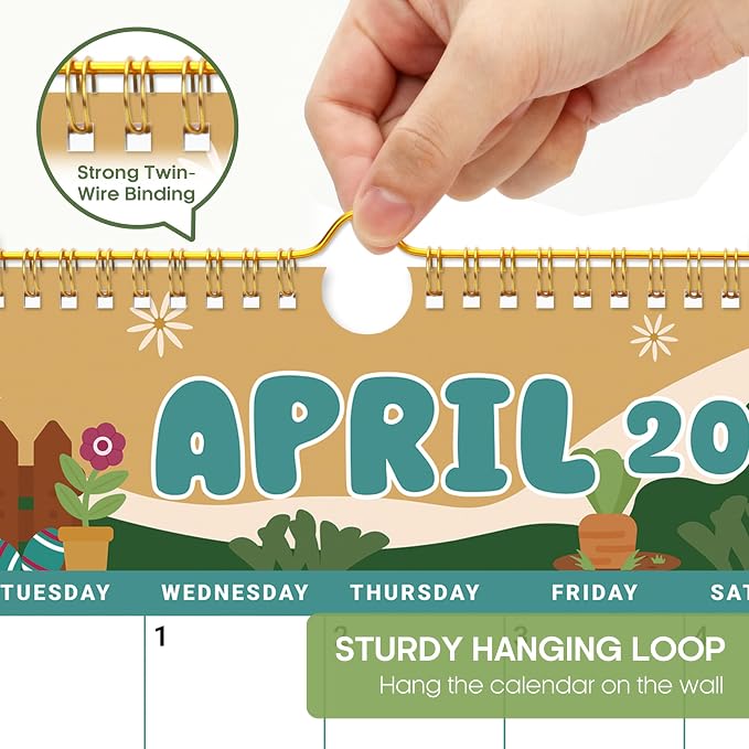 Calendar 2026-2027, Monthly Wall Calendar from April 2026 to December 2027, 11.5" x 14.7", Spiral Binding Hanging Wall Calendar, Perfect for Home or Office,Watercolor Festival