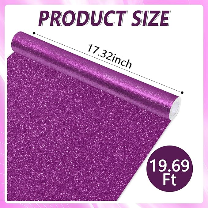 Qyeahkj 17in x 20ft Glitter Bulletin Board Paper Roll Bulletin Board Background Paper Fade Resistant Classroom Decoration Poster Art Craft Home Wall Education Decor Supplies Purple