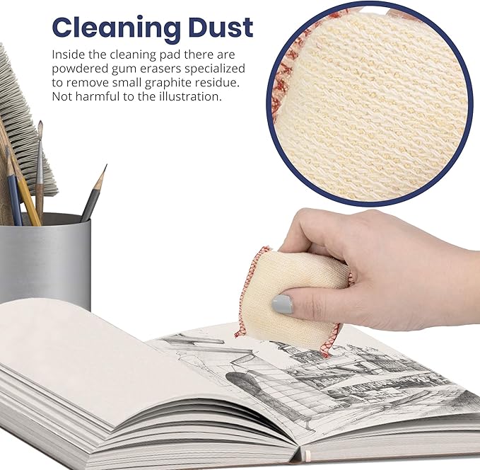 Pacific Arc Dry Cleaning Pads Small for Drafting, Art, Architecture, and Graphite